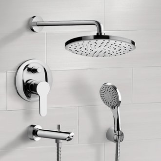 Tub and Shower Faucet Tub and Shower Faucet Set with Handheld and Rain Shower Head Remer TSH50